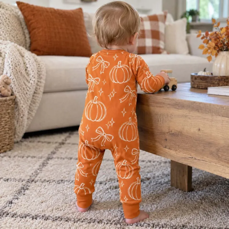 Pumpkin Bows and Autumn Sparkles Bamboo Convertible Zippy