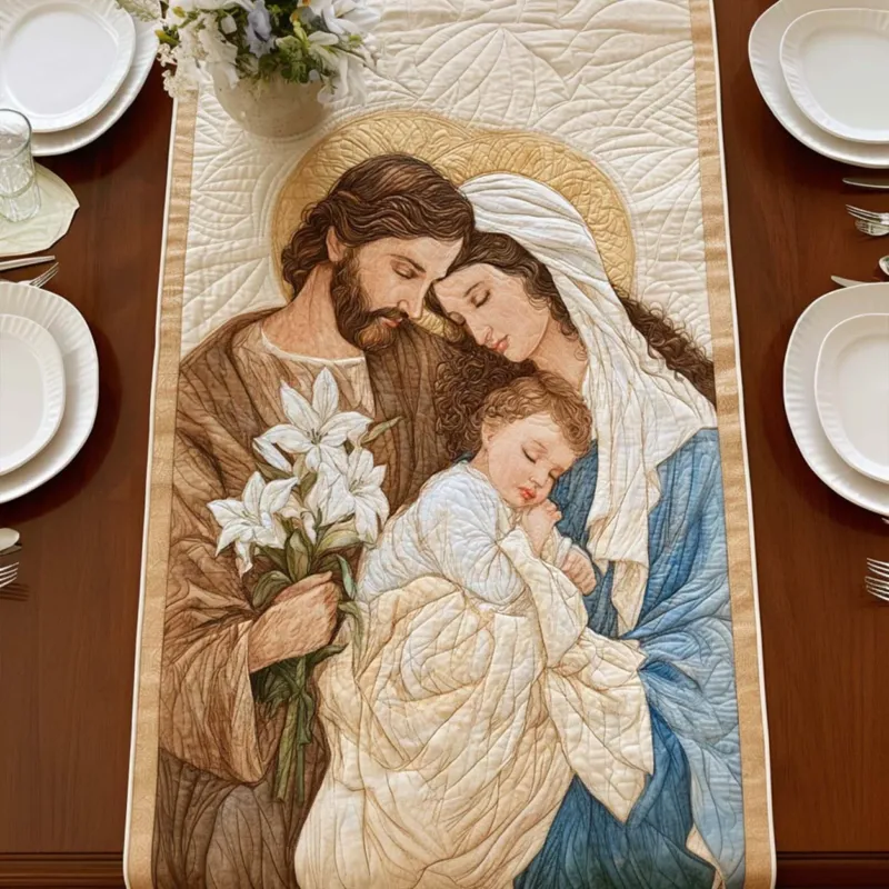 Sacred Christmas Star Quilt Table Runner