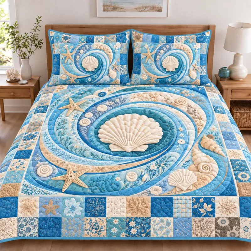 Sandy Shores Bamboo Quilt Bedding Set