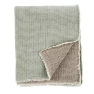 Madeira Double Sided Cotton Bed Blanket Sky/Grey