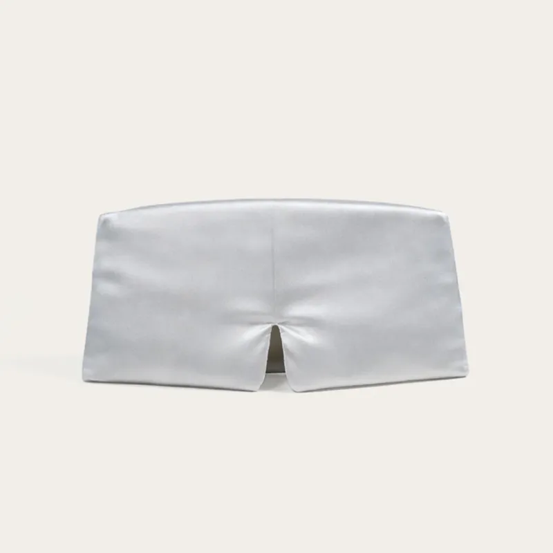 HappyBed Slaapmasker set van 2 in parelgrijs van zachte 100% natuurlijke zijde voor huidvriendelijke en anti-aging nachtrust