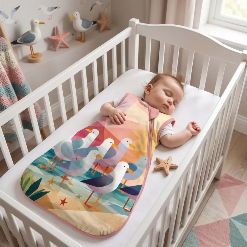 Sunset Seagull Gathering Bamboo Sleep Bag