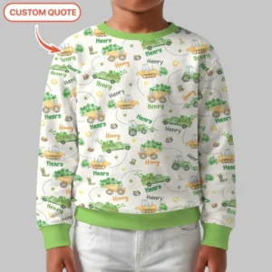 Construction St. Patrick's Day Custom Name Bamboo Crewneck Sweatshirt