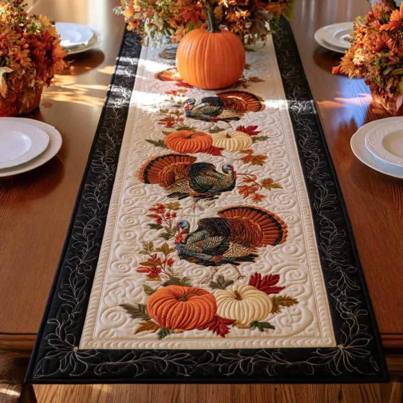 Thanksgiving Autumn Memories Quilt Table Runner