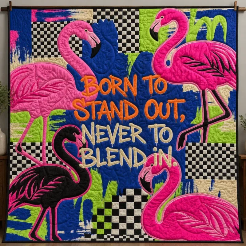 The Flamingo Bamboo Quilt Blanket