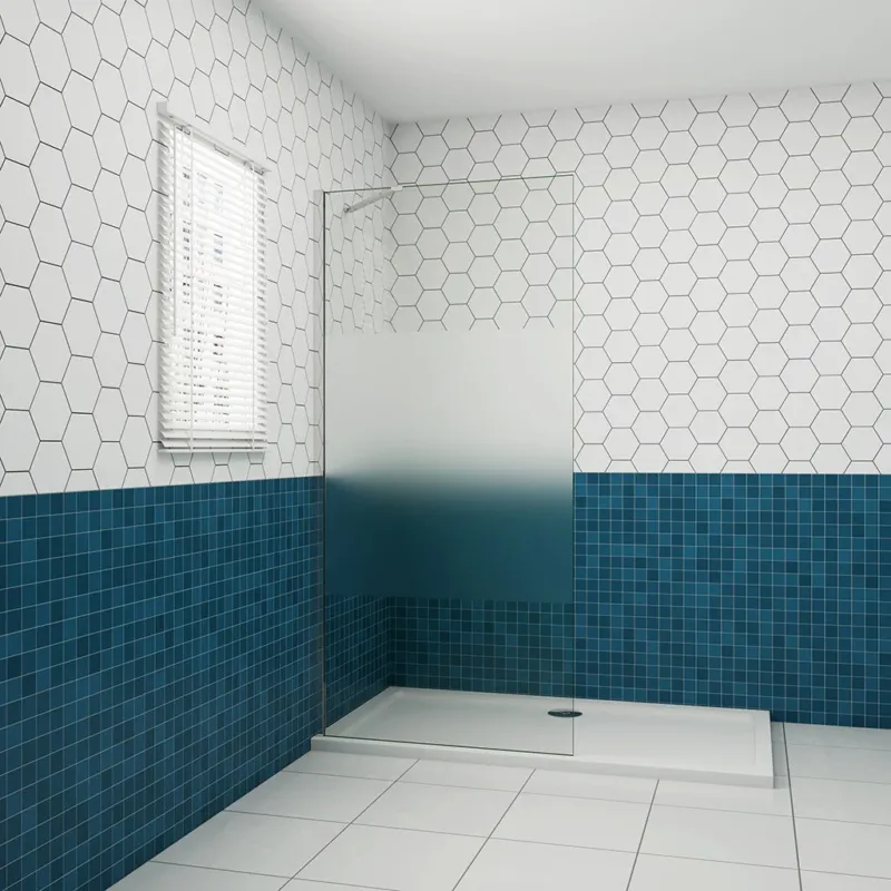 Duschabtrennung Walk- In Duschwand 110x H.200 cm 8mm Glas mit Stabilisationsstange