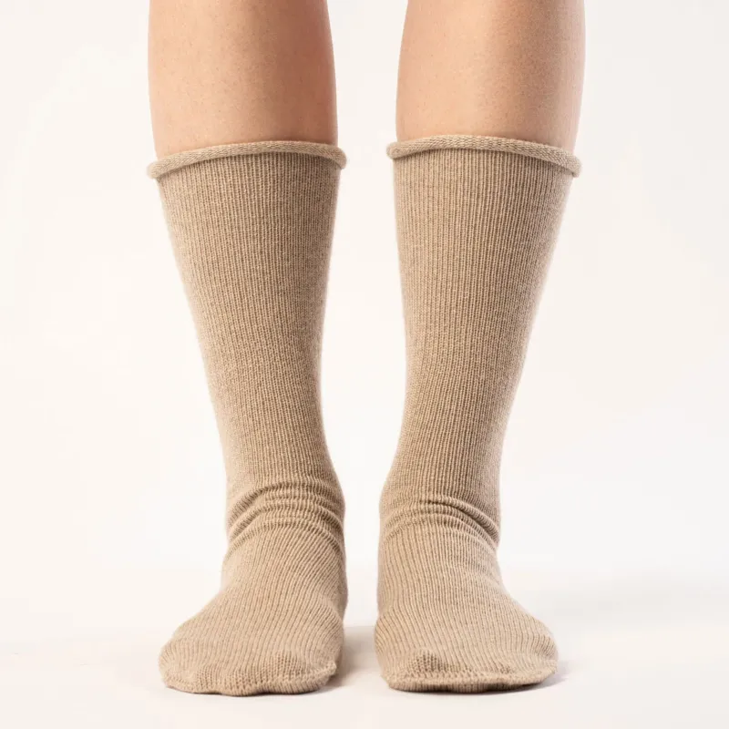 Damen Stricksocken Merino Cremiges Beige