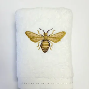 French Bee Embroidered Hand Towel