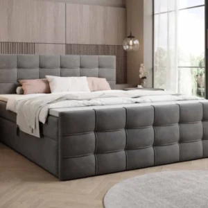 Boxspringbett Luxor Samt mit Stauraum - Luxusbetten24