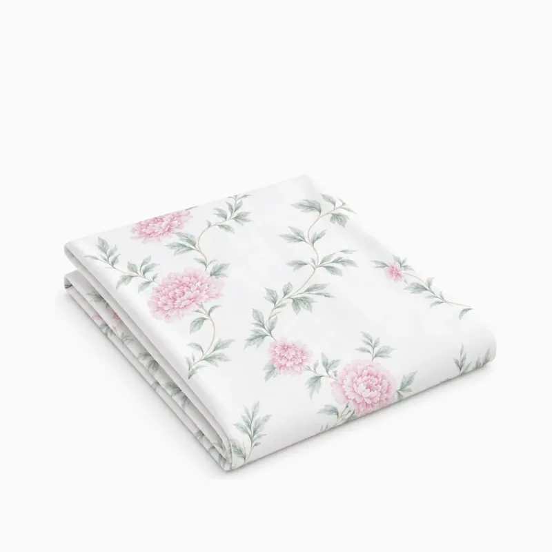 Drap plat percale de coton Jardin des Pivoines – Maison Textile