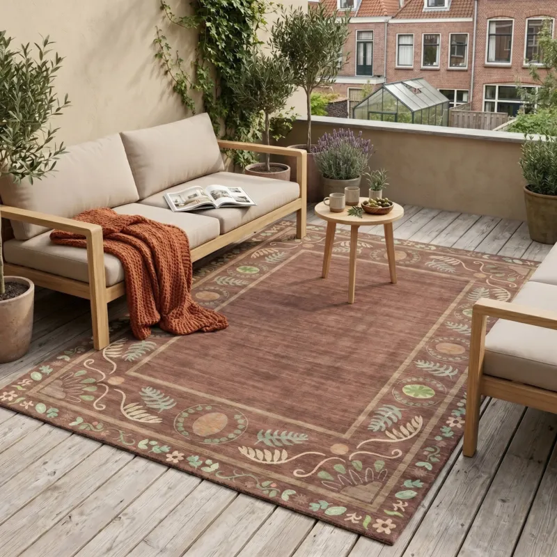 Outdoor rug - Maui Border Brown