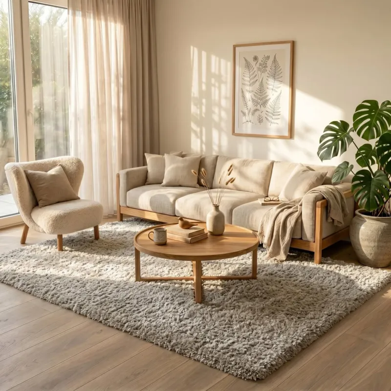 Shaggy Rug - Blaze Beige/Grey