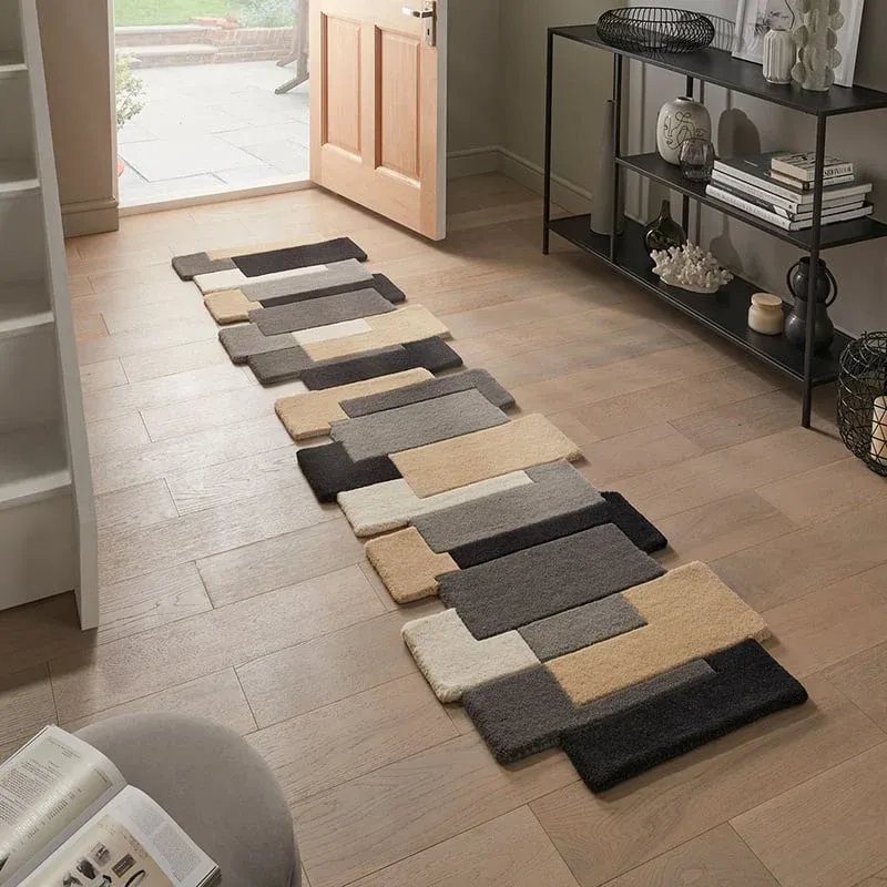 Abstract runner - Stracto Collage Black/Beige