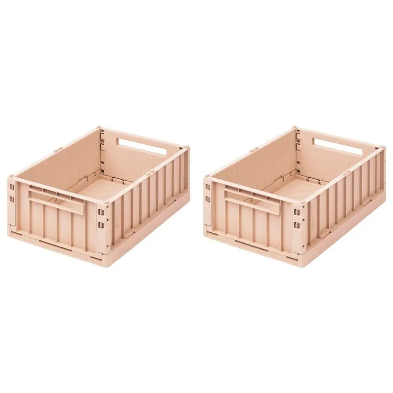 LIEWOOD - Caisse de Rangement Pliable Weston S - Rose - Set de 2