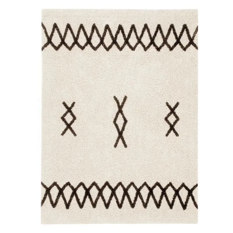 LORENA CANALS - Tapis Lavable Atlas Natural - Noir 120 X 160 cm