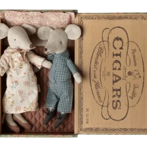 MAILEG-Grand-Mère & Grand-Père Souris Et Leur Boîte