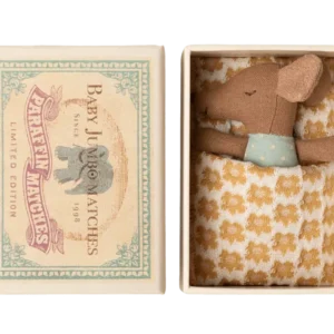 MAILEG - Souris Bébé "Sleepy Wakey" Dans Sa Boîte - Bleu