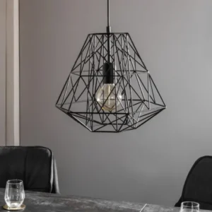 CAGE S Filigrane Hängeleuchte schwarz Industrial Design