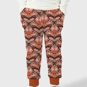 Spooky Owl Pumpkin Folk Floral Halloween Bamboo Jogger
