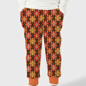 Retro Skull Flower Halloween Bamboo Jogger