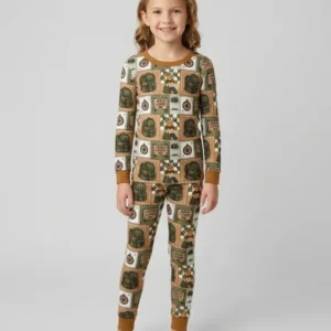 Camping Jesus Loves Me Bamboo Two Piece Long Sleeve Pajama Set