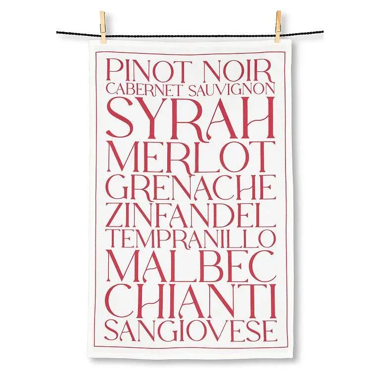 Red Wine Tea Towel 18"x28" 100% Cotton