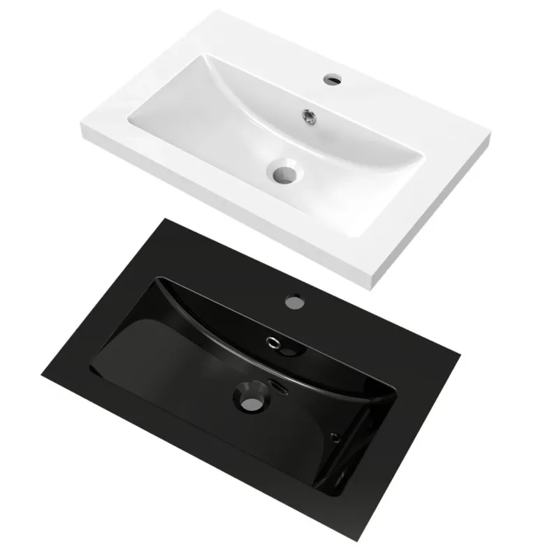 Waschbecken Kunststein Waschtisch Einbauwaschbecken 61x40x16 cm